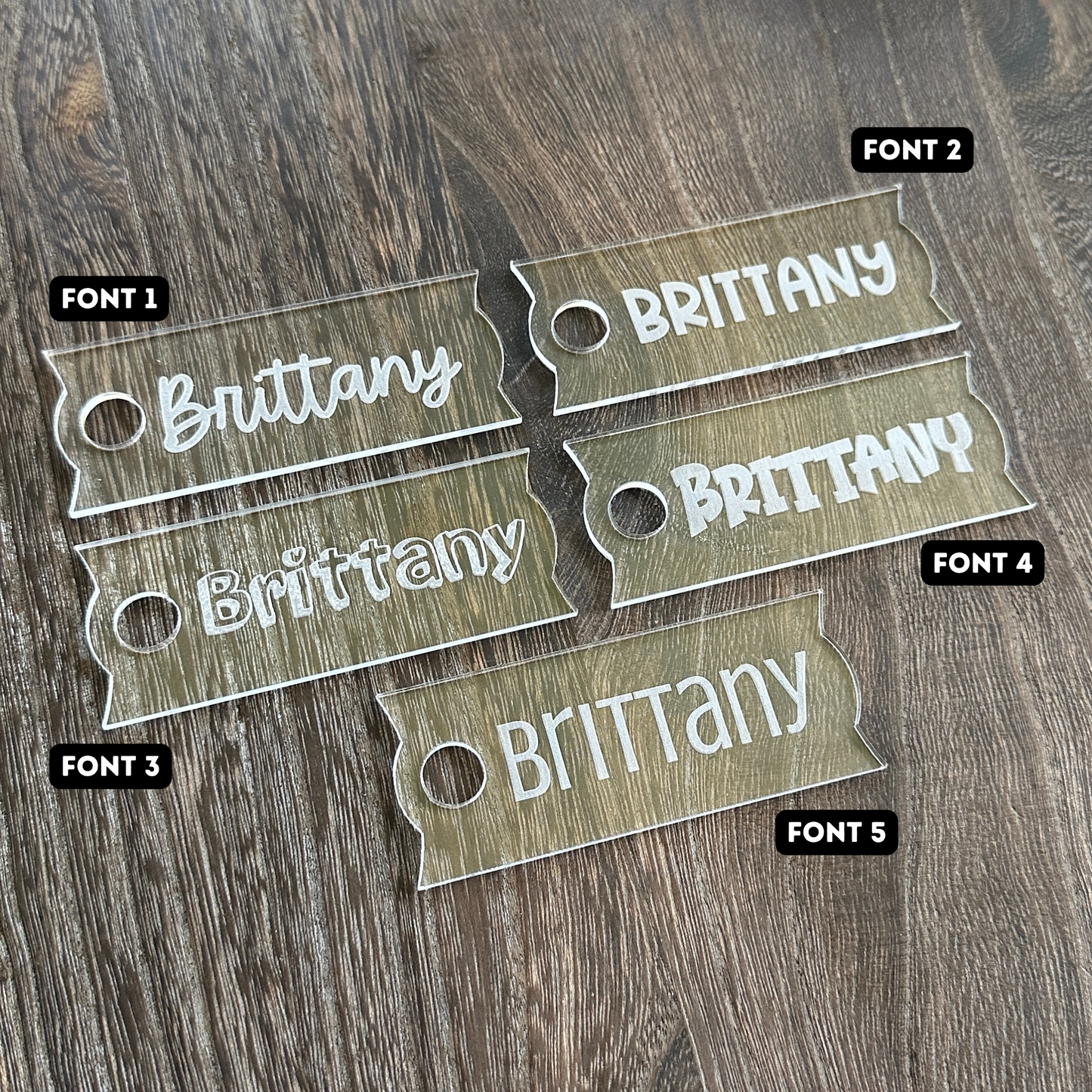 Clear Acrylic Personalized Name Plate Tumbler Tag compatible with Stanley Quencher H2.0