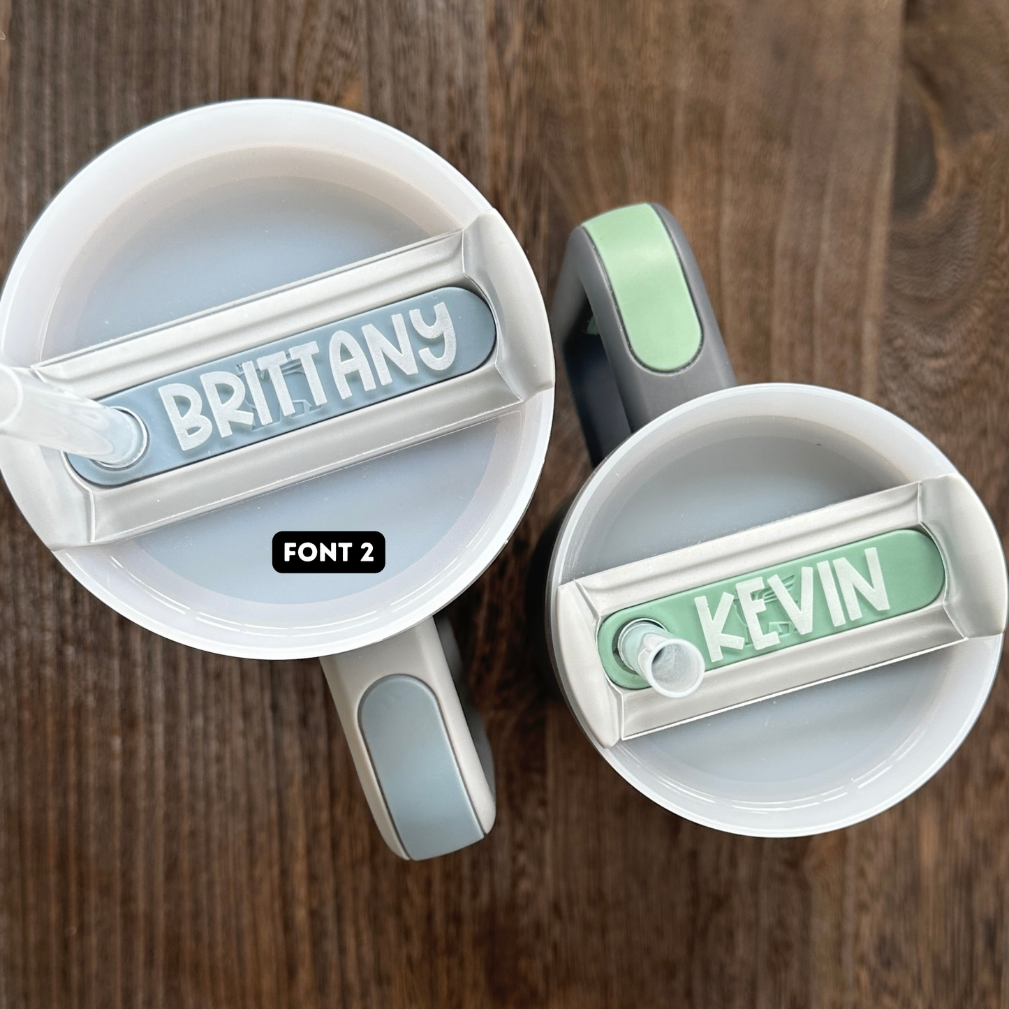 Clear Acrylic Personalized Name Plate Tumbler Tag compatible with Stanley Quencher H2.0