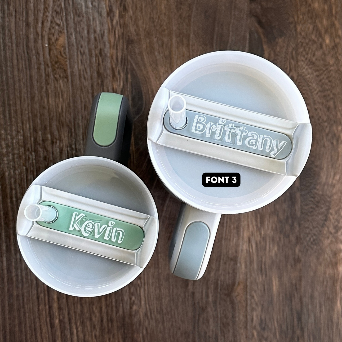 Clear Acrylic Personalized Name Plate Tumbler Tag compatible with Stanley Quencher H2.0