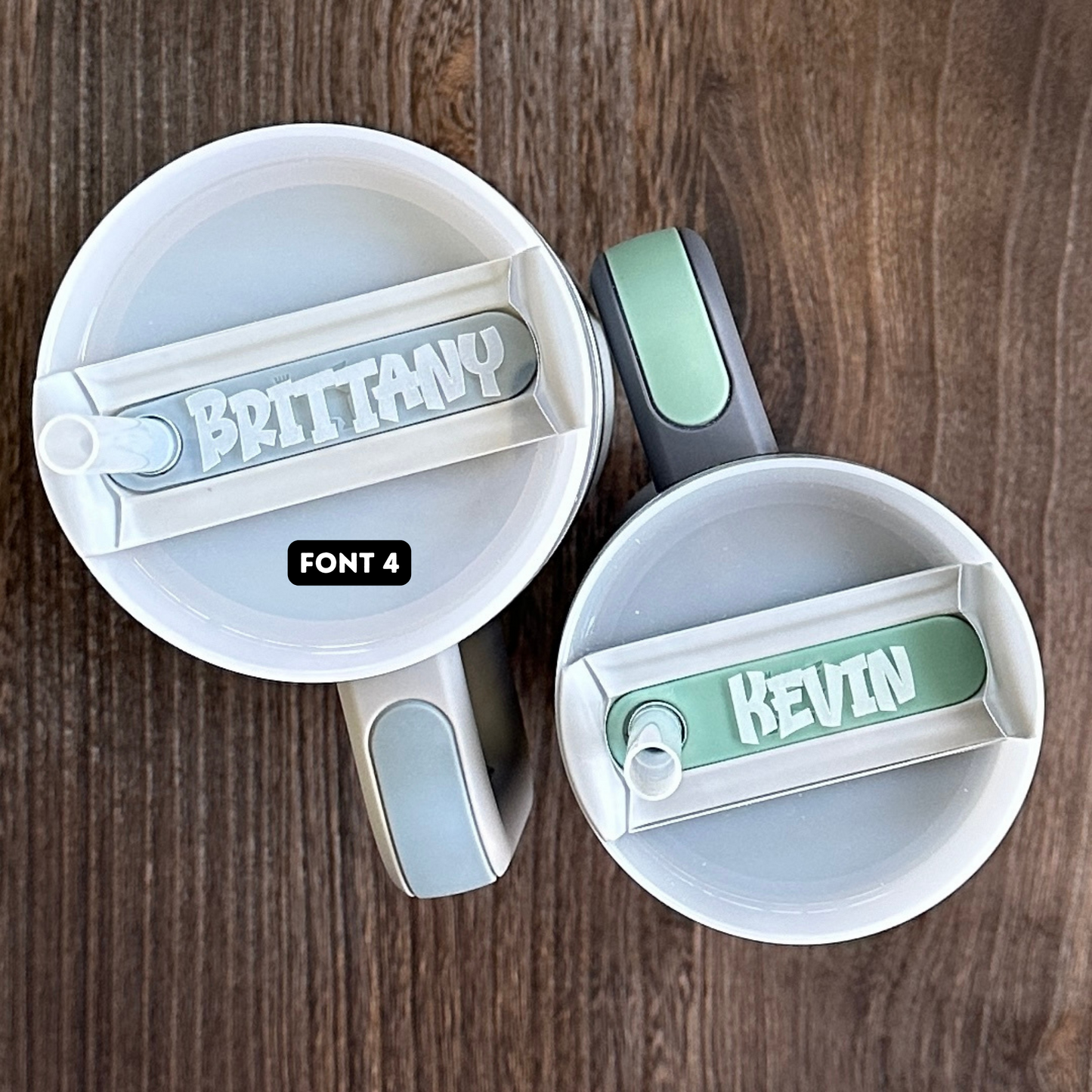Clear Acrylic Personalized Name Plate Tumbler Tag compatible with Stanley Quencher H2.0