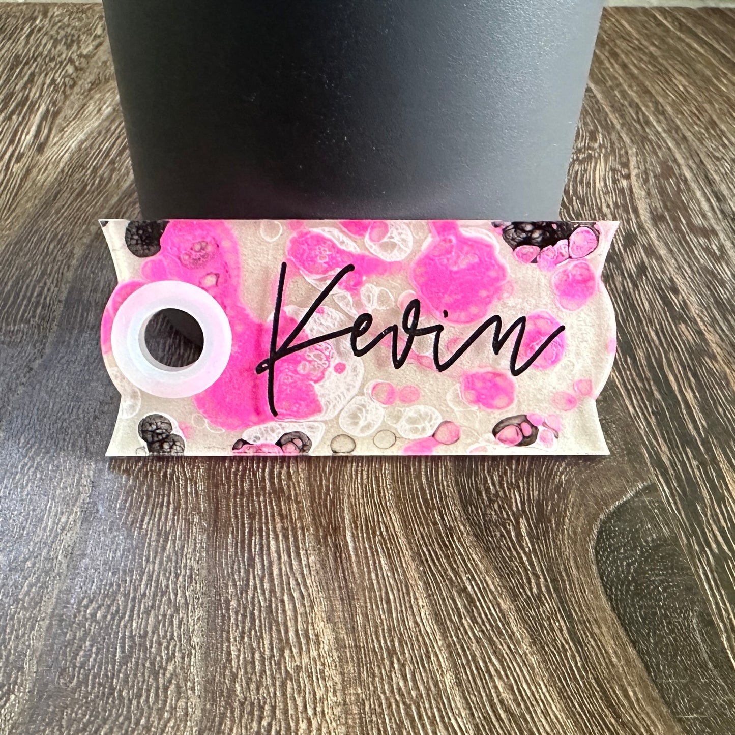Punk Pink Pearl Swirl Name Plate Tumbler Tag compatible with Stanley Quencher H2.0