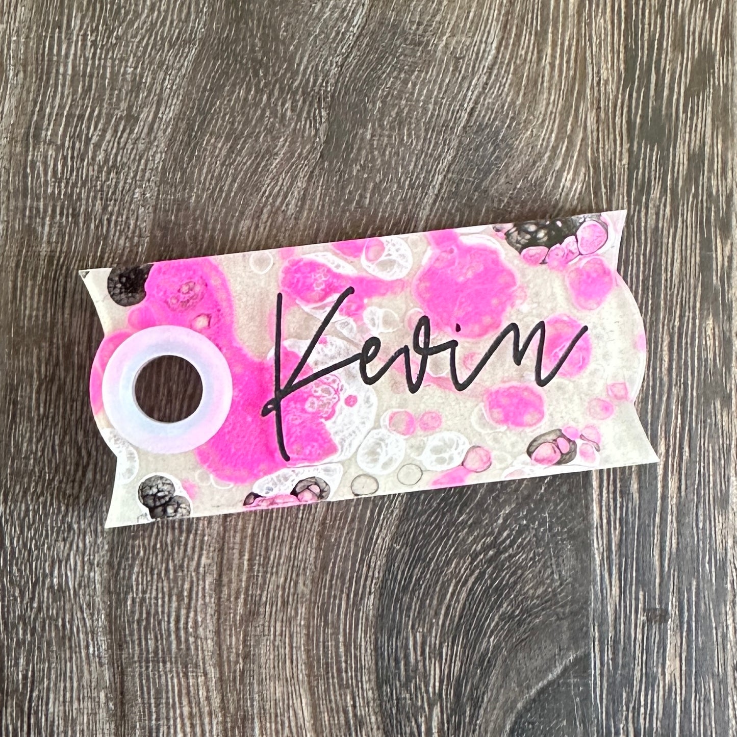 Punk Pink Pearl Swirl Name Plate Tumbler Tag compatible with Stanley Quencher H2.0