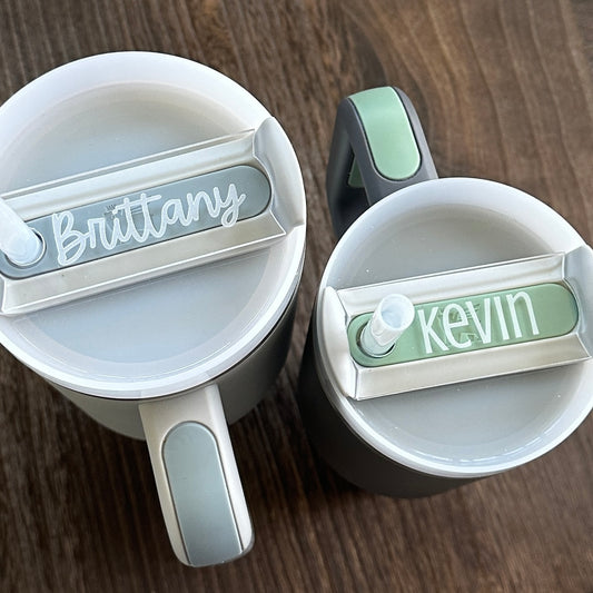 Clear Acrylic Personalized Name Plate Tumbler Tag compatible with Stanley Quencher H2.0