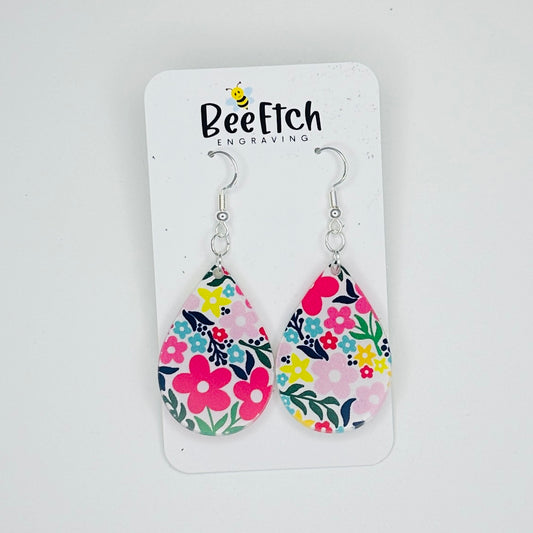 All Blooms Floral Print Katie Teardrop Dangle Earrings