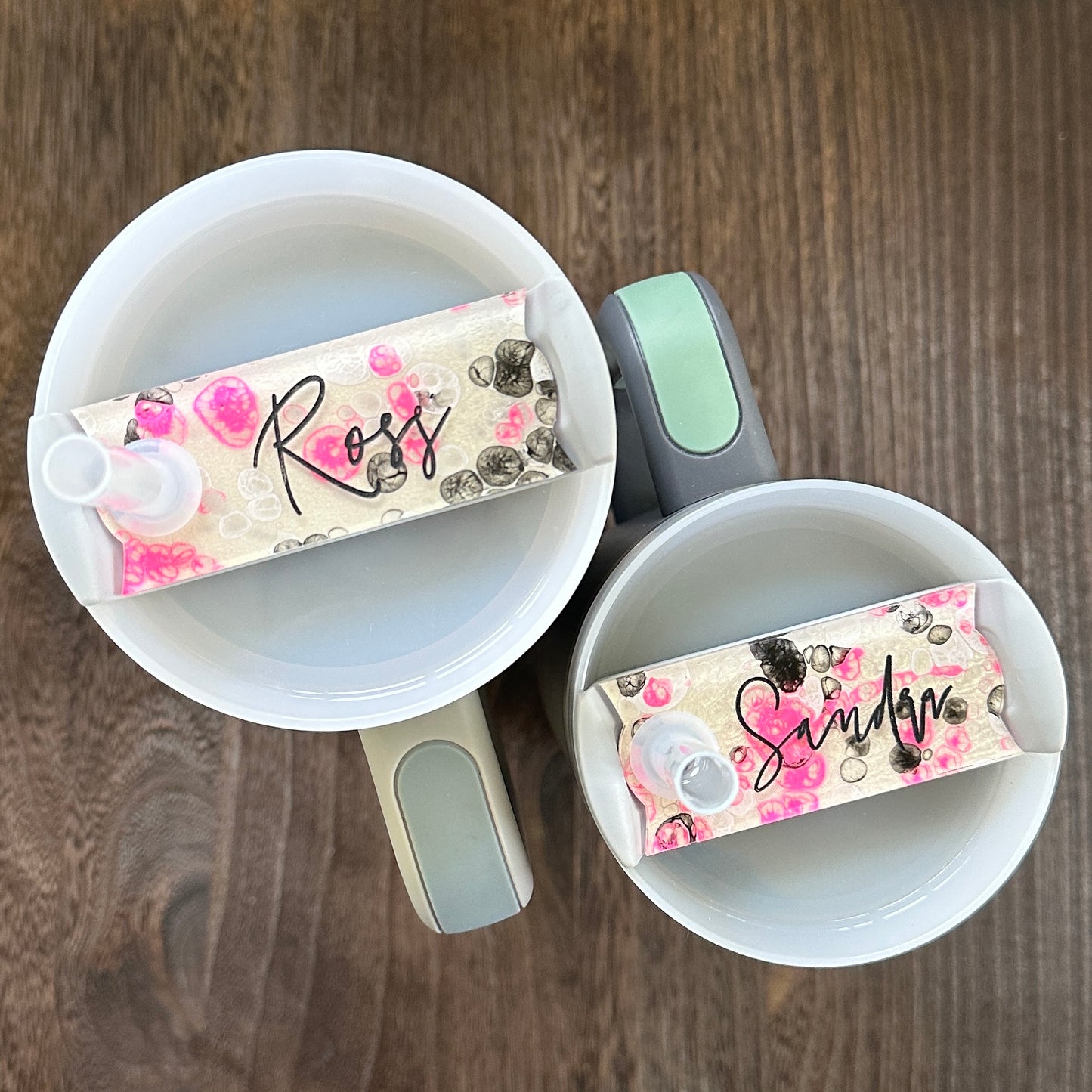 Punk Pink Pearl Swirl Name Plate Tumbler Tag compatible with Stanley Quencher H2.0