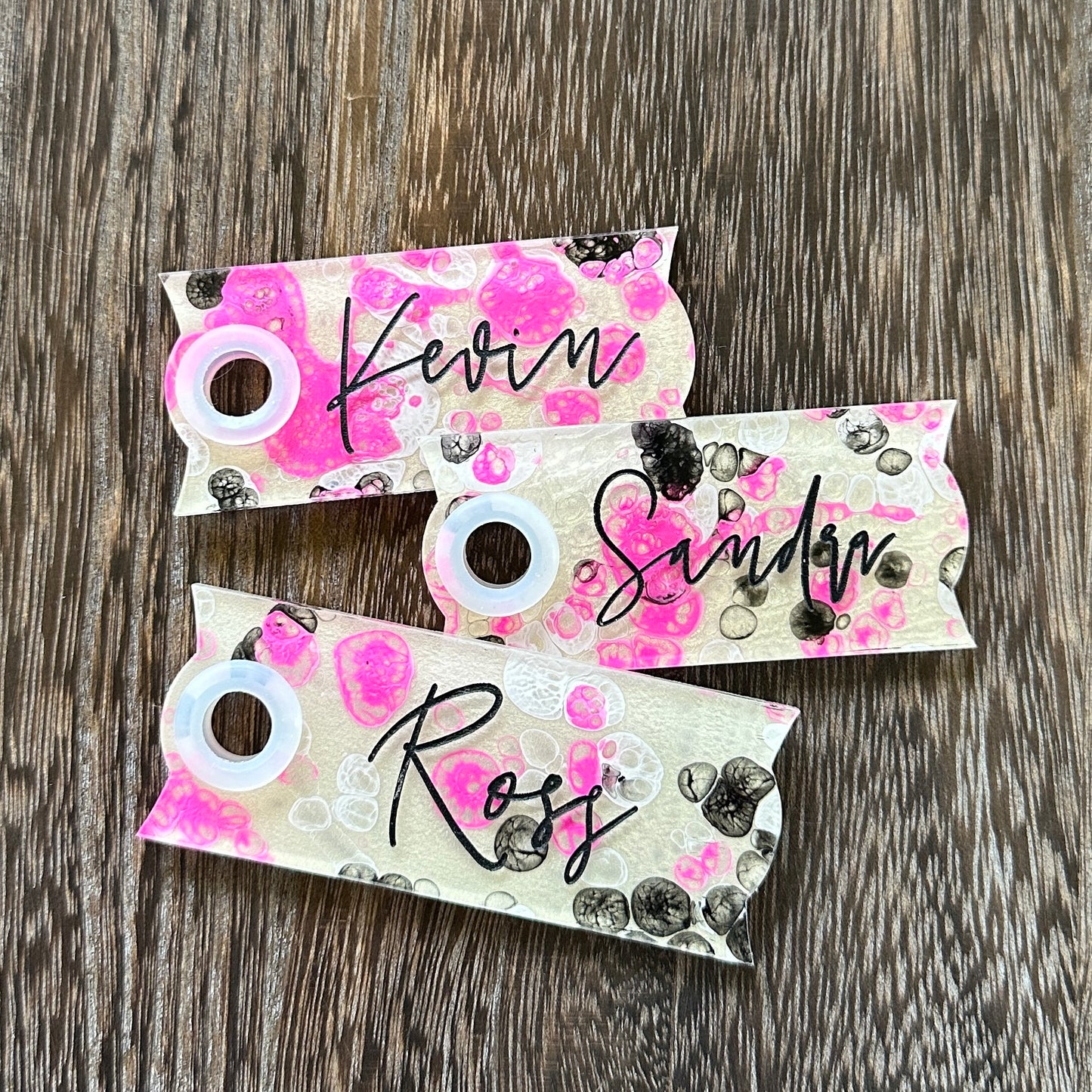 Punk Pink Pearl Swirl Name Plate Tumbler Tag compatible with Stanley Quencher H2.0