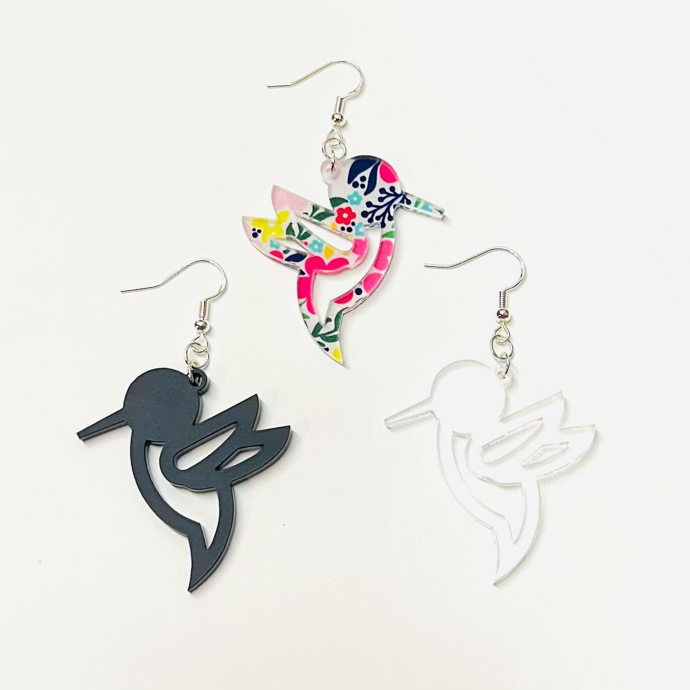 National Hummingbird Day Acrylic Dangle Theme Earrings