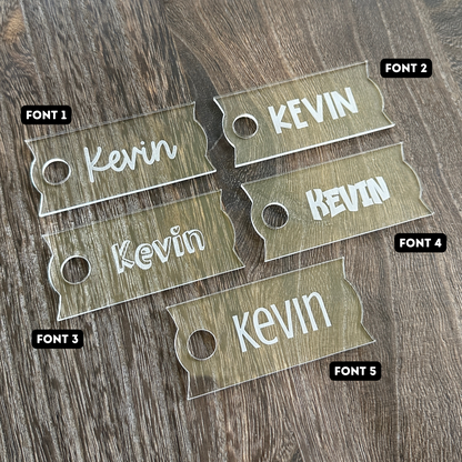 Clear Acrylic Personalized Name Plate Tumbler Tag compatible with Stanley Quencher H2.0