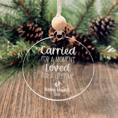 Carried for a Moment Loved for a Lifetime Baby Loss Miscarriage Christmas Keepsake Ornament