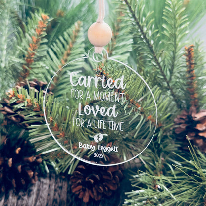 Carried for a Moment Loved for a Lifetime Baby Loss Miscarriage Christmas Keepsake Ornament