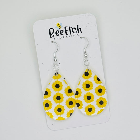 Bright Sunflower Katie Teardrop Dangle Earrings