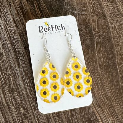 Bright Sunflower Katie Teardrop Dangle Earrings