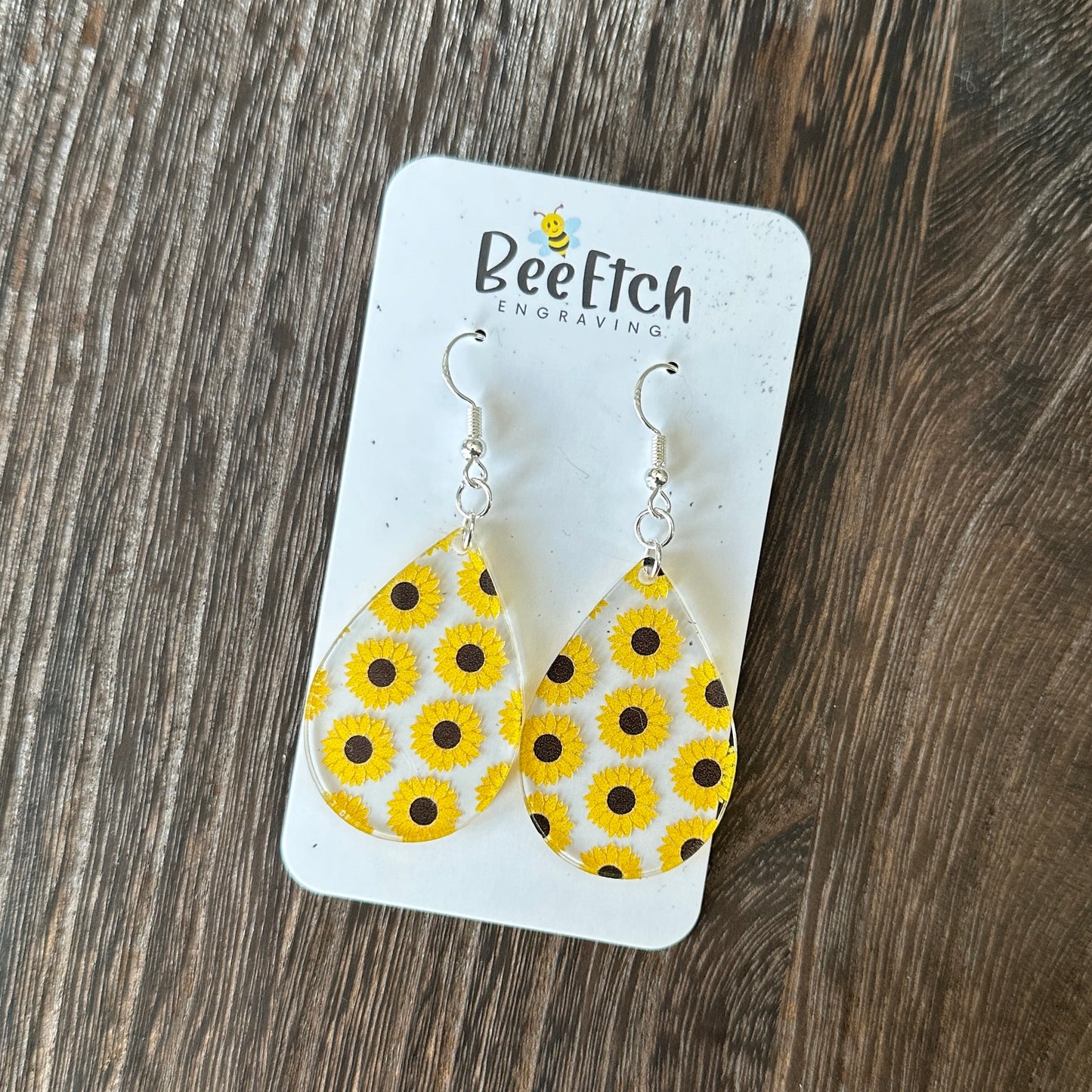 Bright Sunflower Katie Teardrop Dangle Earrings